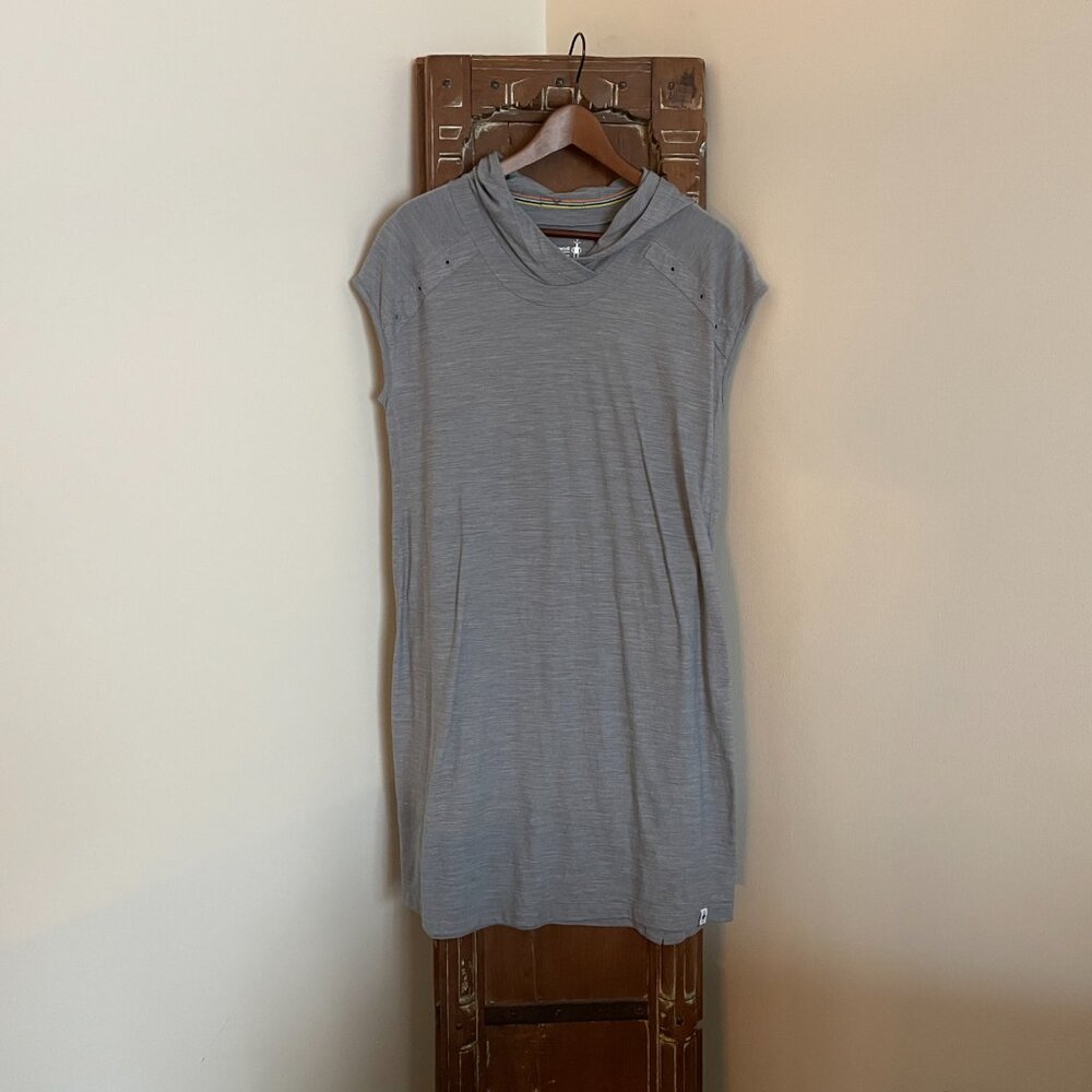 Smartwool Everyday Exploration Cap-Sleeve Hood Dress - Merino - Blue - Size L - Picture 2 of 8